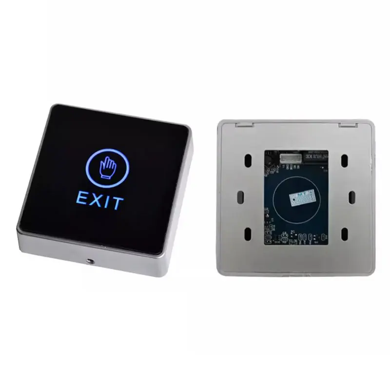 5pcs Touch Exit Button Senior Acrylic Panel NO/NC/COM Output Blue Back Light Electric Box Cassette