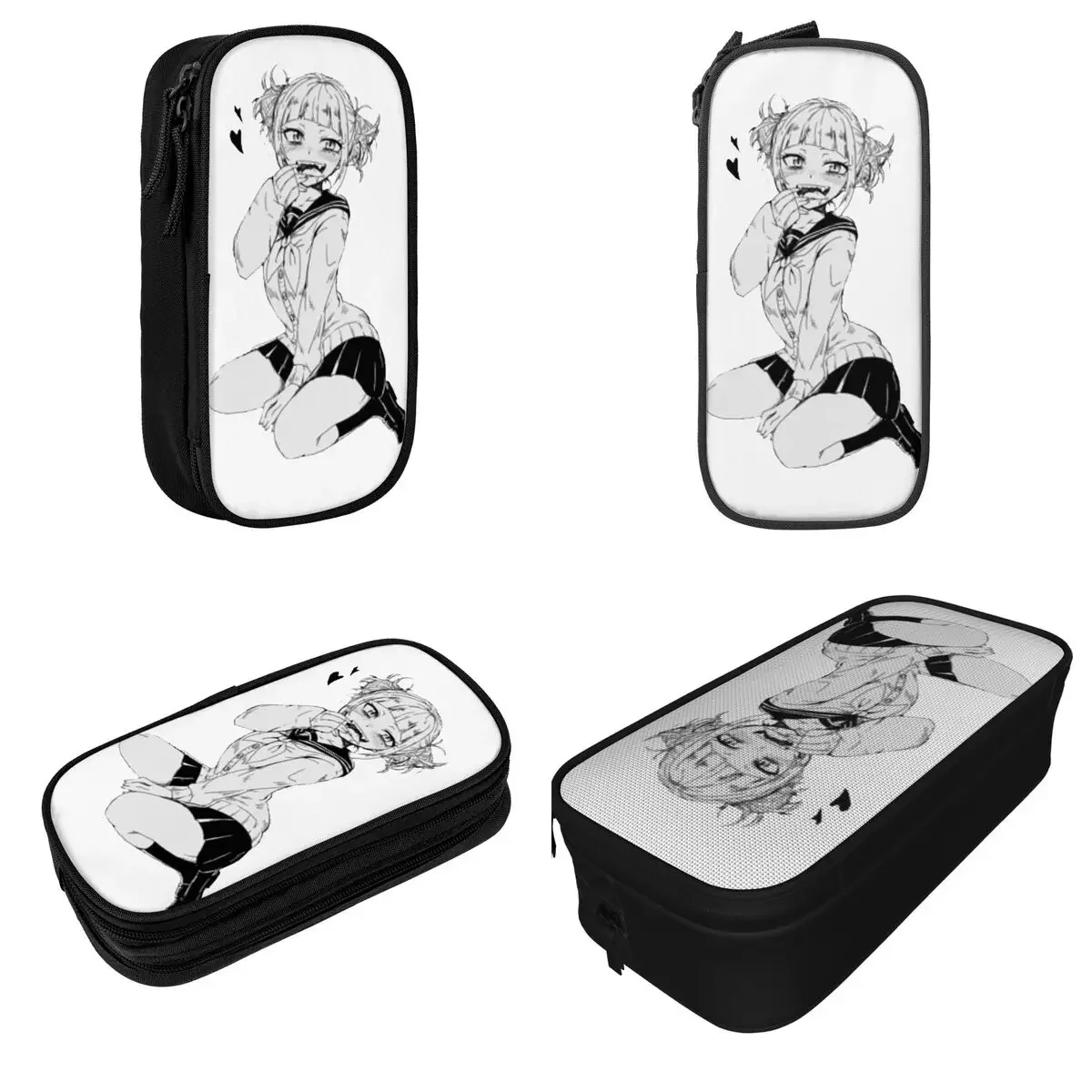 Lovely Himiko Toga Pencil Case Boku No  Manga Pencilcases Pen Holder Big Capacity Bags School Zipper Stationery