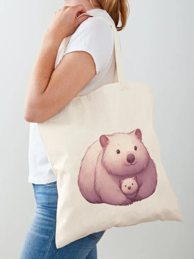 

Wombat Family Illustration - Heartwarming Art Collection Tote Bag eco bag folding tote bags cloth bags Beach bag bags for women