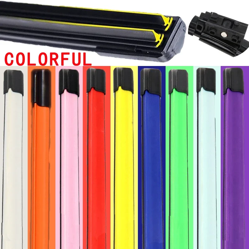 

Colorful MBTL1.1 Car Windshield Wiper blades Universal Soft Double layer Rubber Frameless Bracketless 16" 19" 20" 22" 24"26"30"