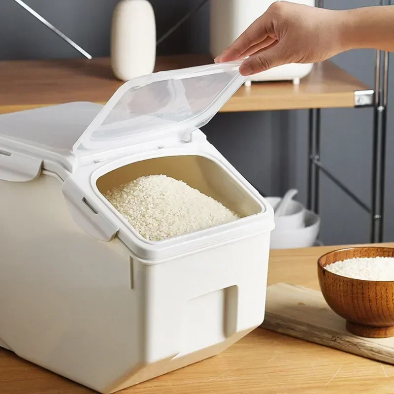 Imagem -03 - Recipiente Selado Portátil para Cozinha Utensílios de Armazenamento Tampa de Grão de Arroz Bloqueio de Vedação Caixa de Alimentos 10kg