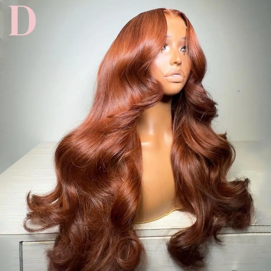 Body Wave Ginger Blonde 13X6 Hd Lace Frontal Wig Loose Wave Ginger Orange Color 13X4 Lace Front Wigs Human Hair For Women