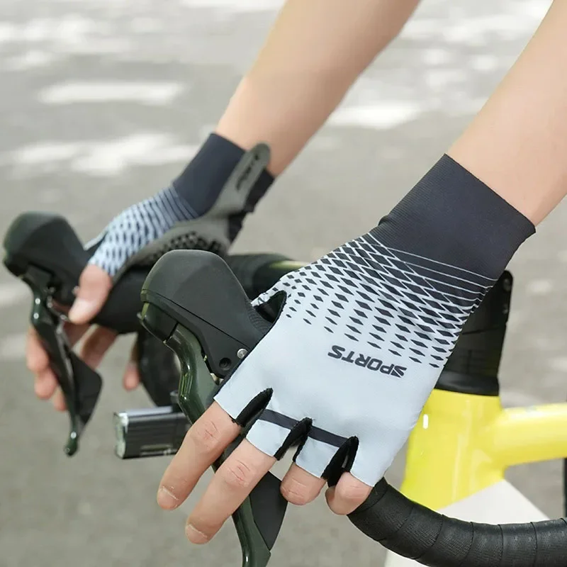 قفازات رجالية قابلة للتنفس ومضادة للانزلاق لركوب الدراجات نصف إصبع للنساء في صالة الألعاب الرياضية قفازات اللياقة البدنية والتدريب واللياقة البدنية #6