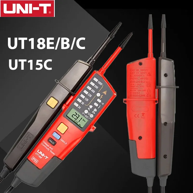 UNI-T 1000 فولت التيار المتناوب تيار مستمر الفولتميتر الرقمي اختبار الاستمرارية المرحلة تسلسل اختبار الجهد مؤشر تردد متر شاشة الكريستال السائل UT18S/B