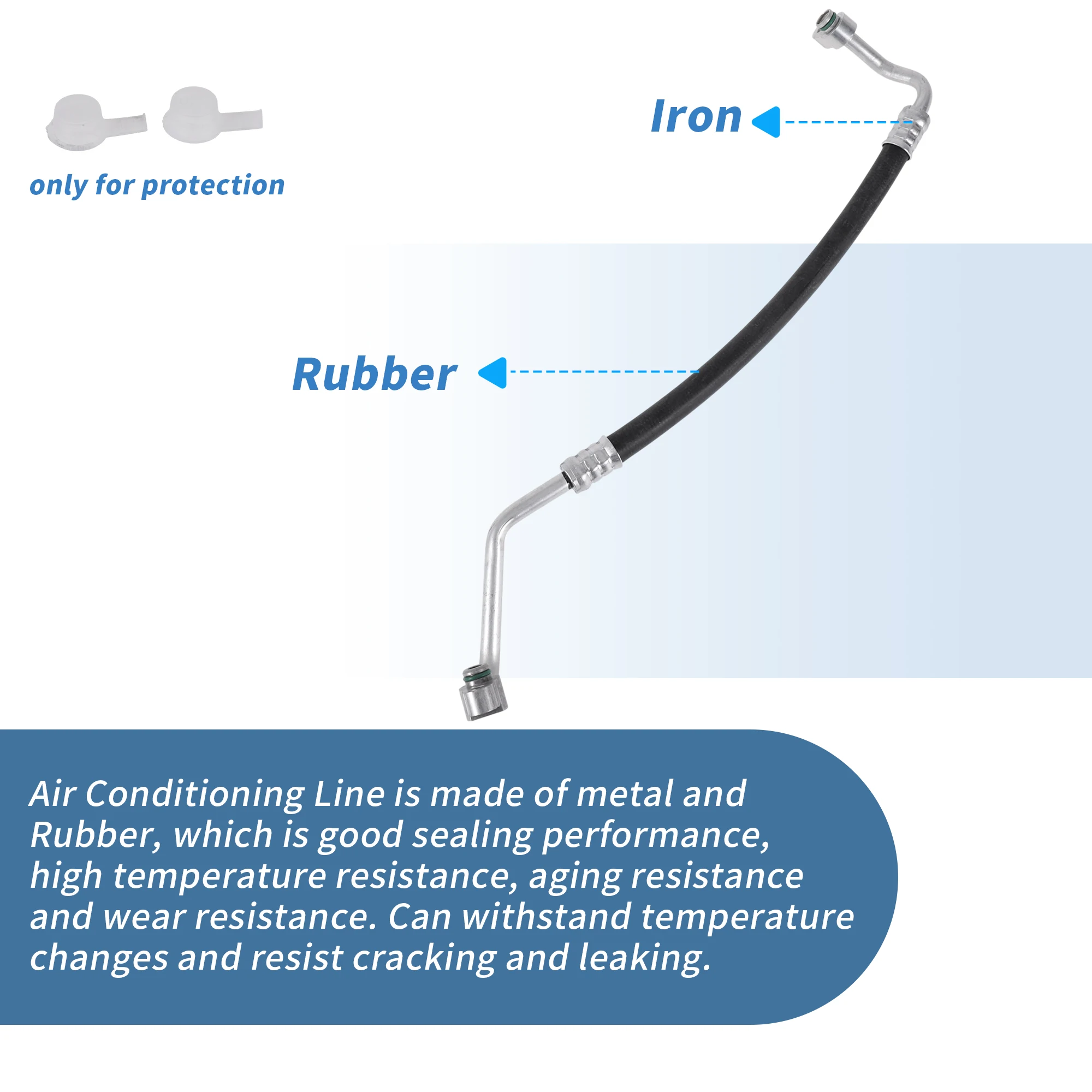 UXCELL A/C Refrigerant Liquid Hose for Honda Civic 2016-2021 Pressure Hose Air Conditioning Pipe Line No.80315TJAH01 Rubber Iron