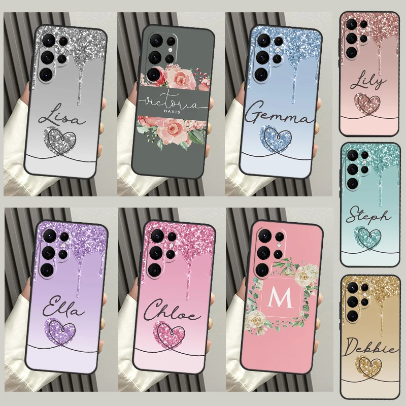 shinee hearts custom name initials Case For Samsung Galaxy S22 S23 Ultra Plus Note10 Note20 S8 S9 S10 S20 FE S21 FE Coque