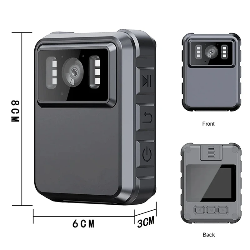 Mini Body Camera Full HD 1080P 2 Inch IPS Touch Screen Night Vision Video Recorder Security Guard Body Camera