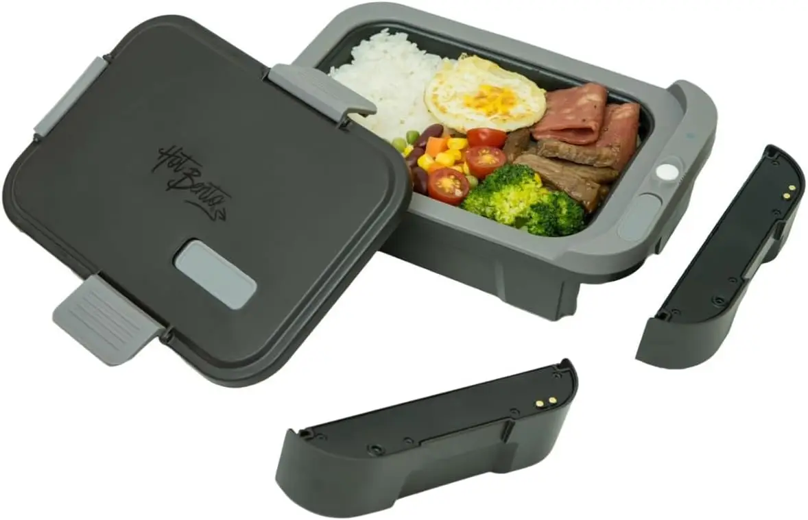 with Extra Battery - Self Heated Lunch Box and Food Warmer Removeable Battery Powered, Portable, Cordless, Meals