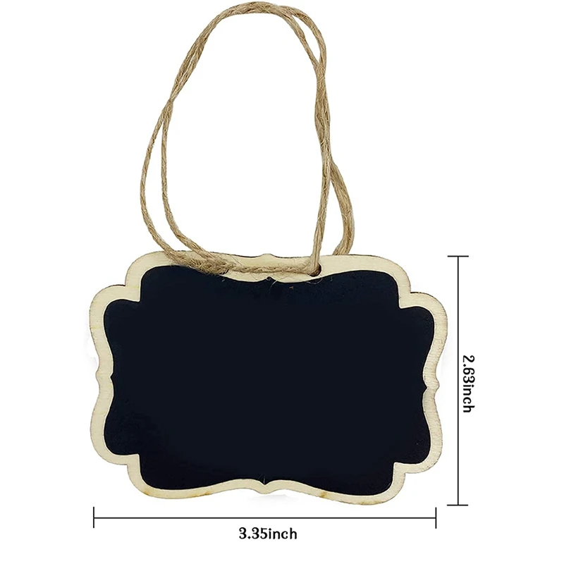 36Pcs Mini Chalkboards Signs, Hanging Wooden Chalkboard Tags, Double-Sided Message Board With Hanging String