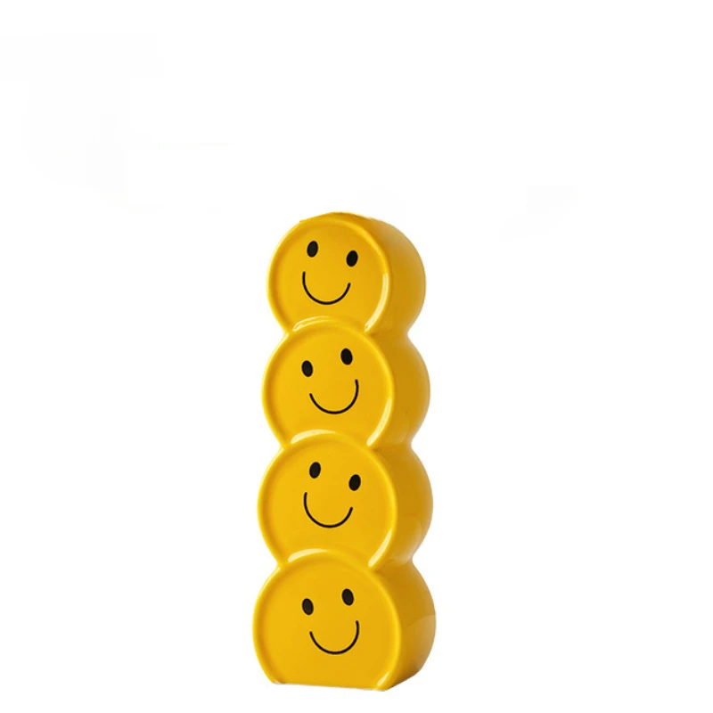 Smiling Face Ceramic Vase Creative Decoration Modern and Simple Home Living Room Flower Arrangement Foyer Atmosphere Decoration