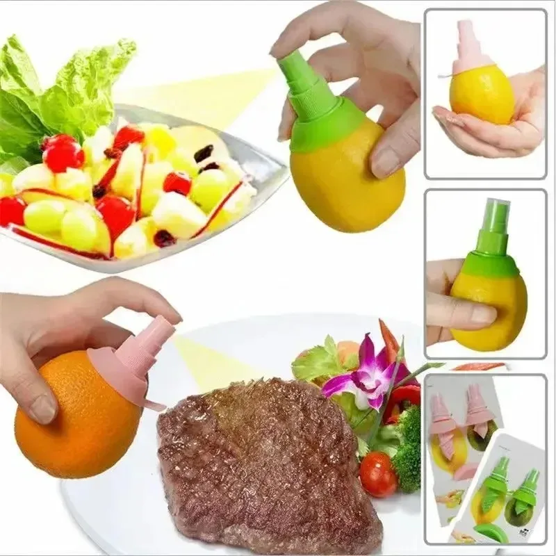 Exprimidor Manual de Naranjas y Limones con Pulverizador para Ensaladas, Herramienta de Cocina para un Sabor Fresco