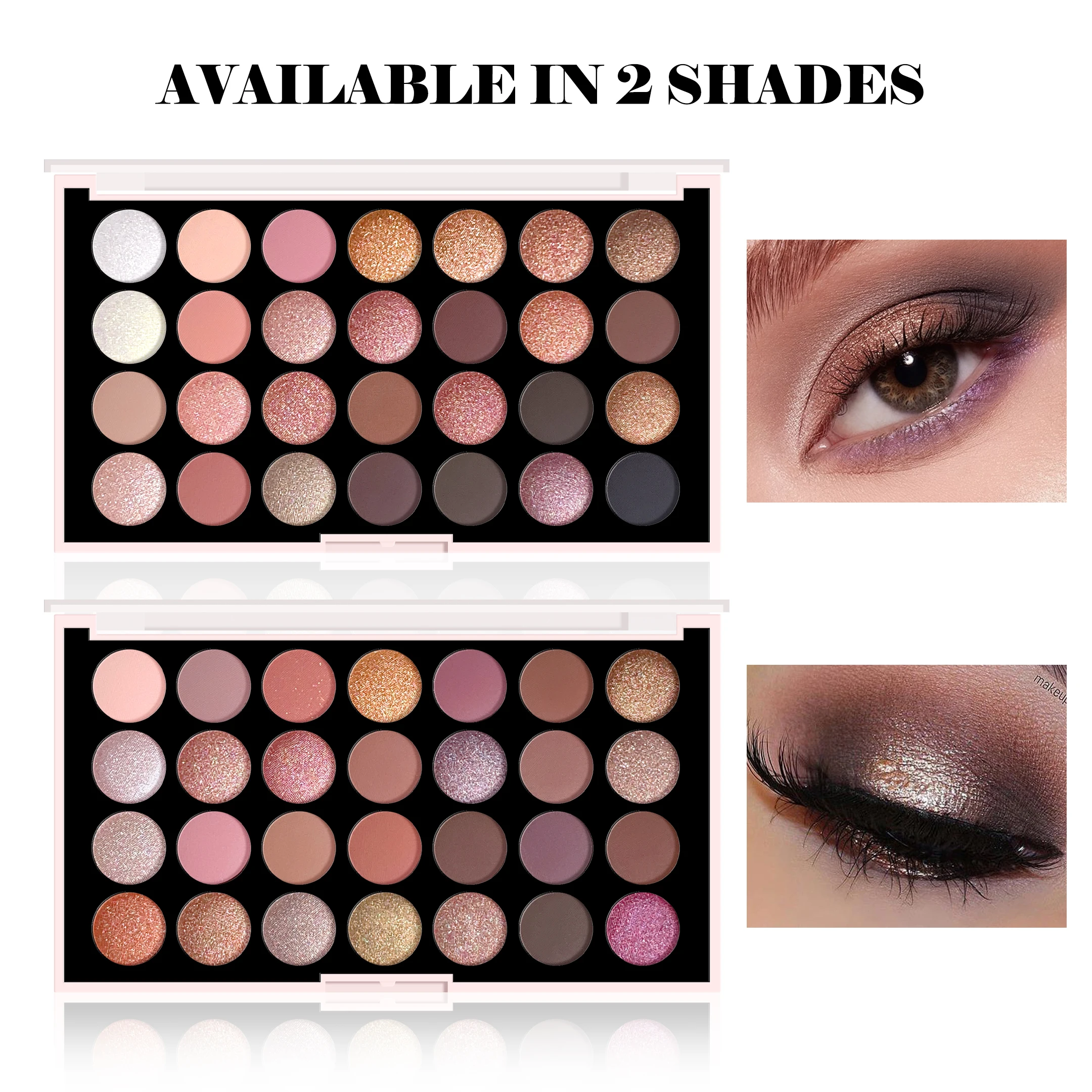 28-farbige matte Lidschatten-Palette, perlmuttartiges Glitzer-Make-up, wasserfest, langlebig und einfach zu färben, mehrfarbiger Lidschatten