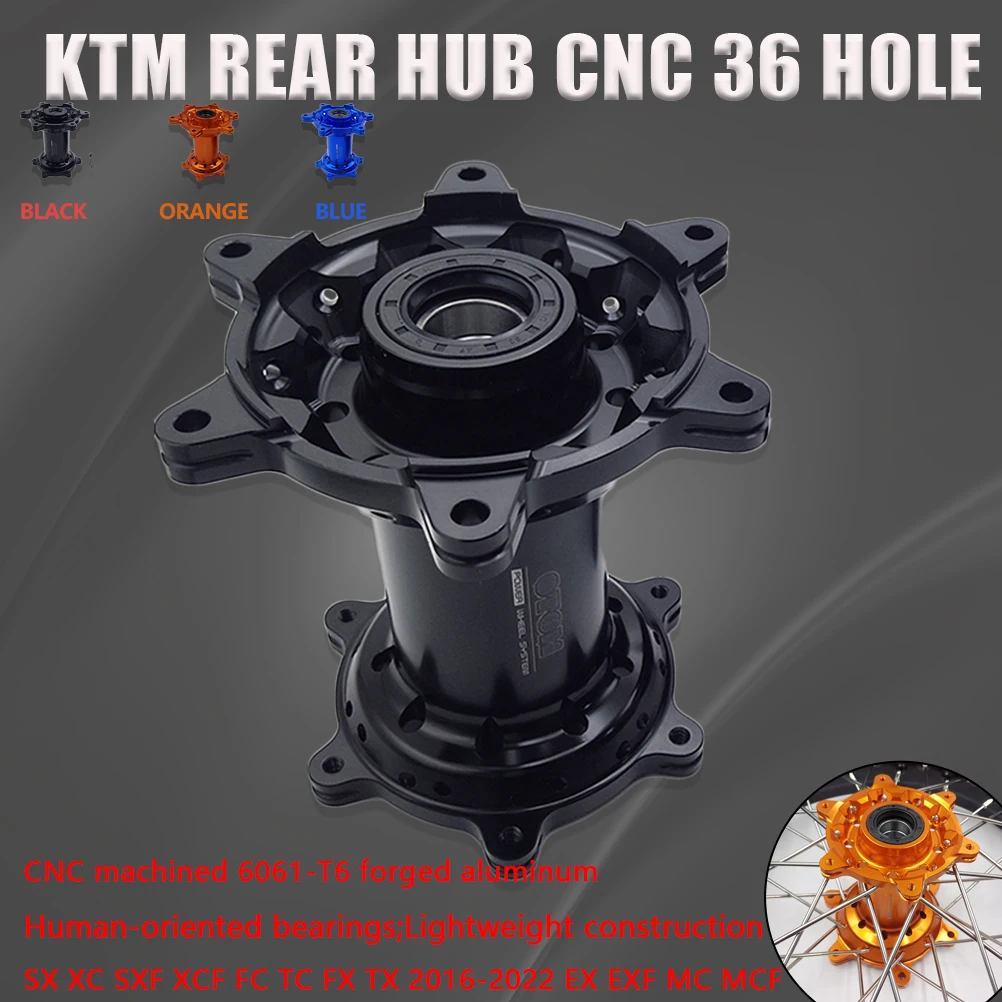 2016-2023 Ступица заднего колеса с ЧПУ для мотоцикла, 36 дисков, спицы, отверстия для KTM SX SXF XC XCF HUSQVARNA FC FX TC TX GASGAS EX EXF MC MCF