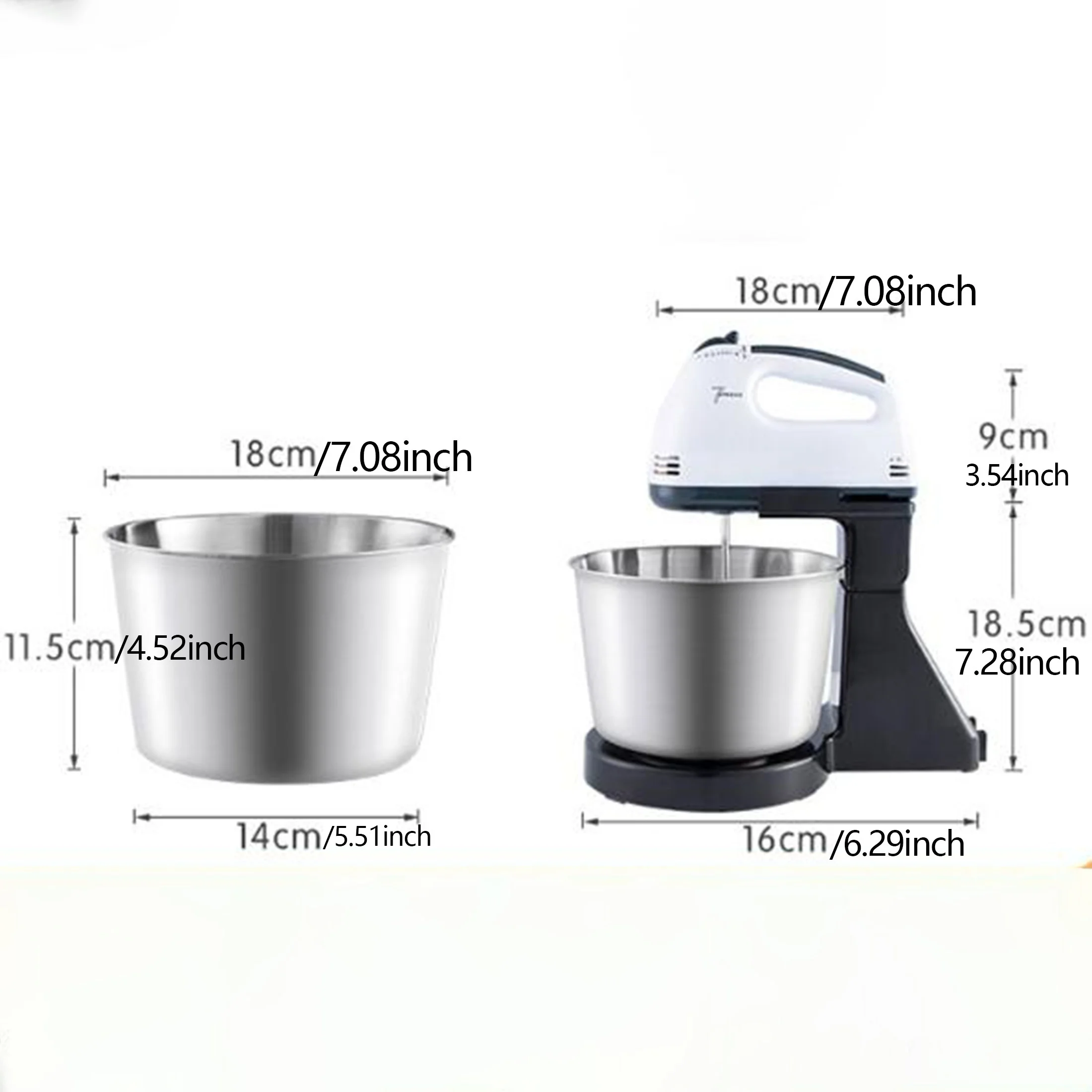 1PC-Electric egg beater, household electric handheld mixer, automatic desktop egg beater with bucket and noodle machine