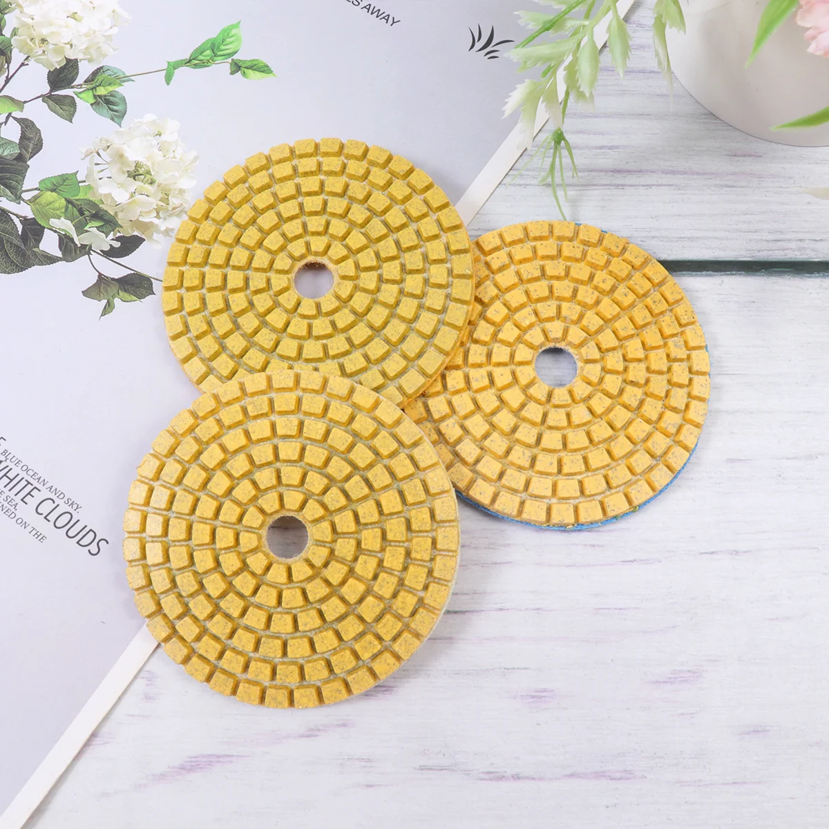 

3Pcs 3 Inch Diamond Polishing Disc Wet Use for Stone Glass Ceramics Metal Solar Crucible Lapping Polishing Wet Stone Sander Pad