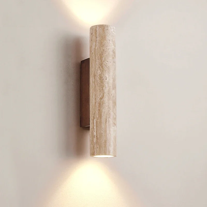 Wall Lamp Up Down Japan Wabi Sabi Living Room Bedroom Bedside Light Led Travertine Stair Aisle Wall Decor Sconce