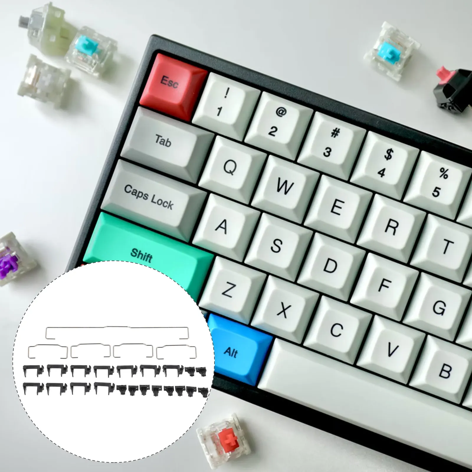 

1 Set Key Stabilizer Kit Stabilizer Bar Stabilizer Insert Computer Accessory Spacing Space Bar Compatible Mechanical Keyboard