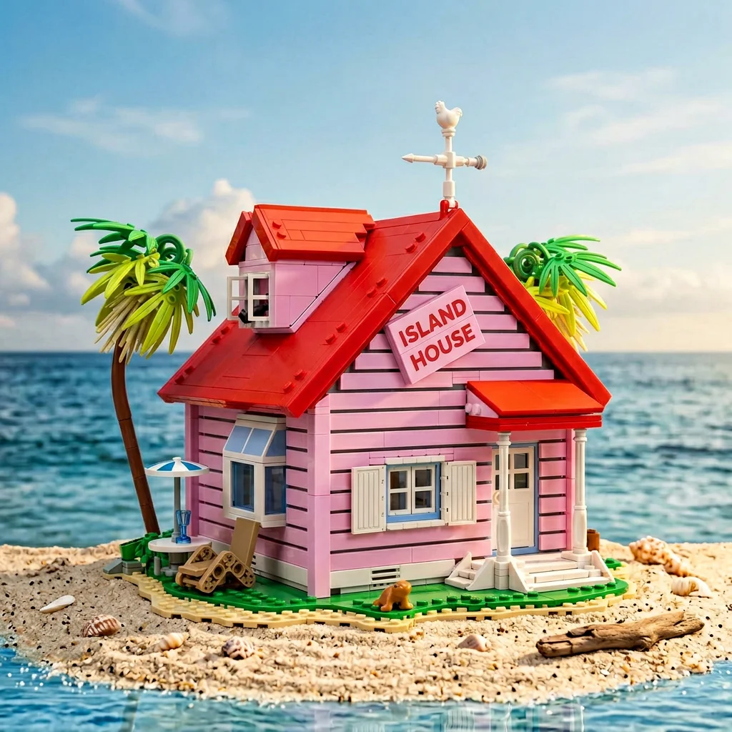 

Creative Turtle House Building Blocks Set Japanese Anime Architecture Kame Immortal House Assemble Brick Toys Gift for Fans Kids