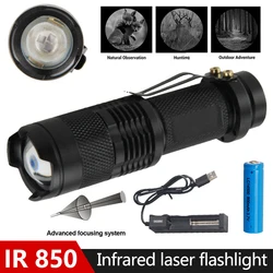 IR 850nm Flashlight Mini Zoomable Adjustable Focus Infrared Radiation Tactical Torch Waterproof Night Vision IR Hunting Light