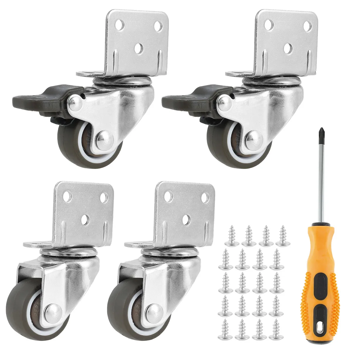

4Pcs Universal Swivel Casters Heavy Duty Furniture Wheel Soft Rubber Castor Silent Trolley Wheels for Table Chair Sofa Hot Sale