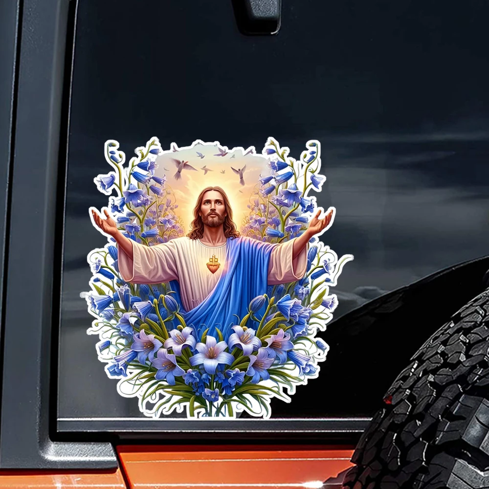 Hаклейка на авто Иисус Decals, Self-adhesive, Waterproof Vinyl Stickers for Car, Bumper, Window, Laptop, Wall and Glass Surface