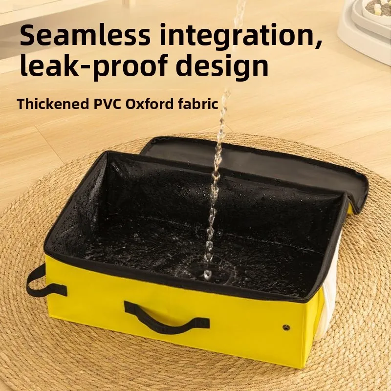 

Portable Litter Box Travel Foldable Outdoor Carriage for Kittens Anti-Spla Lightweight Durable PP Plastic Open pe