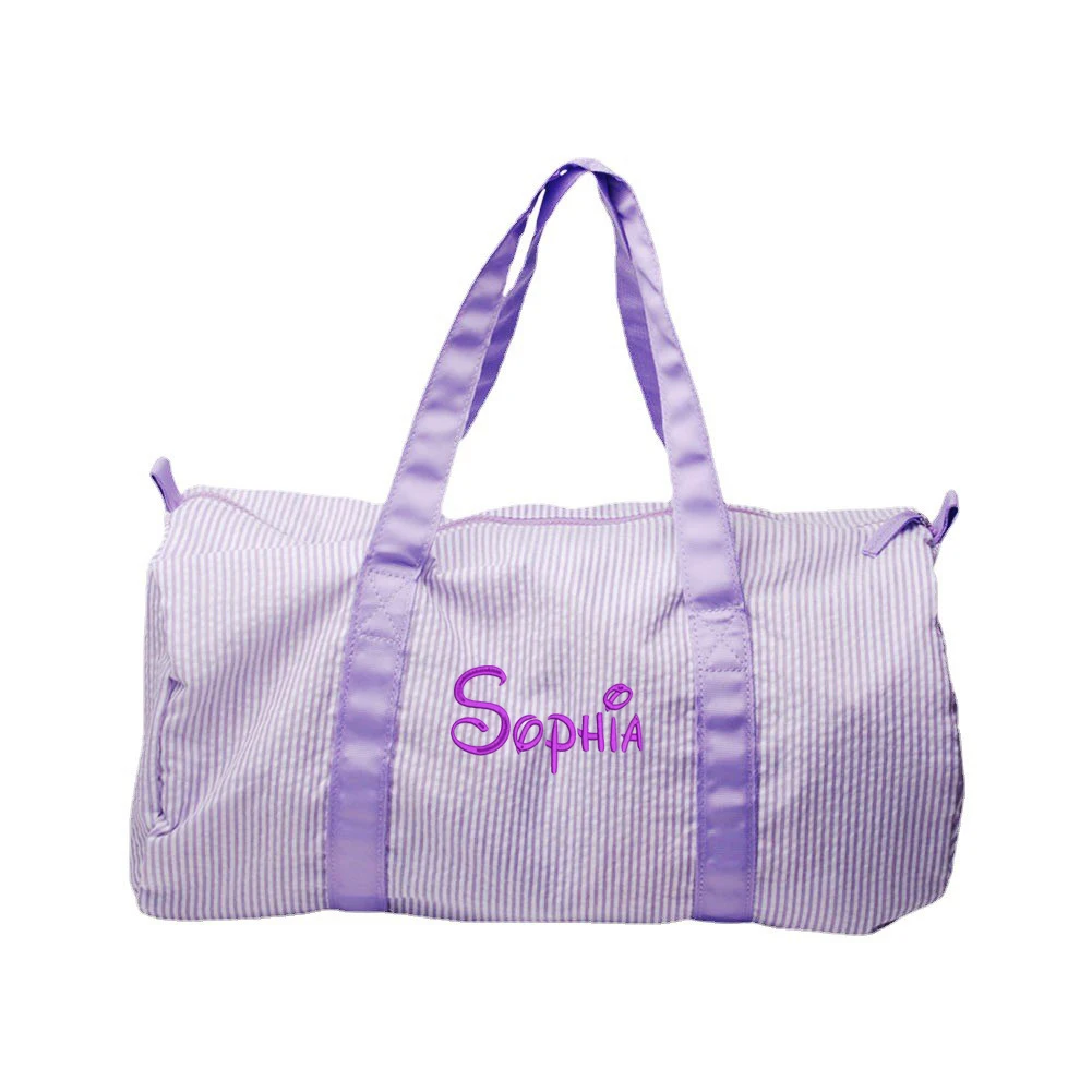 Personalized Baby Duffle Bag | Monogram Seersucker Ballet Shoes Bag | Baby Gifts for Girls | Kids Duffel Bag |Baby Travel Bags