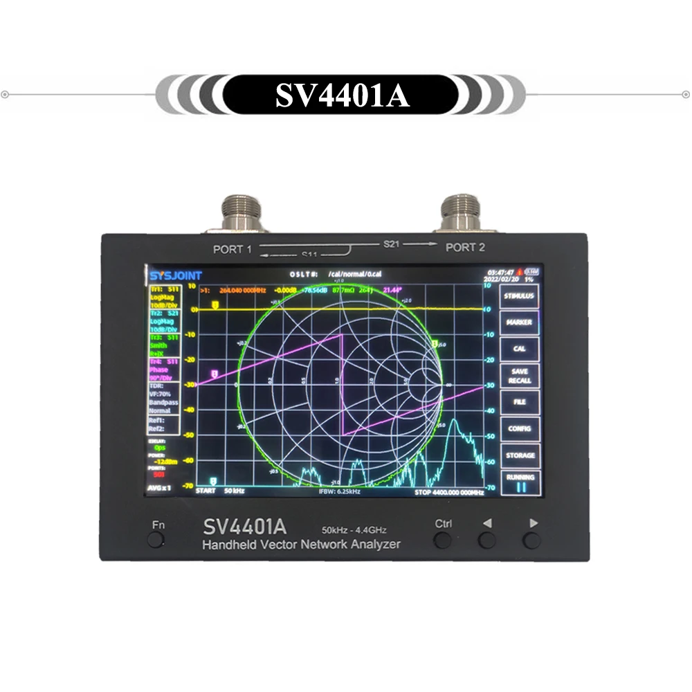

SV4401A 7-дюймовый сенсорный ЖК-анализатор векторной сети 50 кГц-4,4 ГГц Hf Vhf UHF Антенный анализатор Обновление от Nanovna Vna