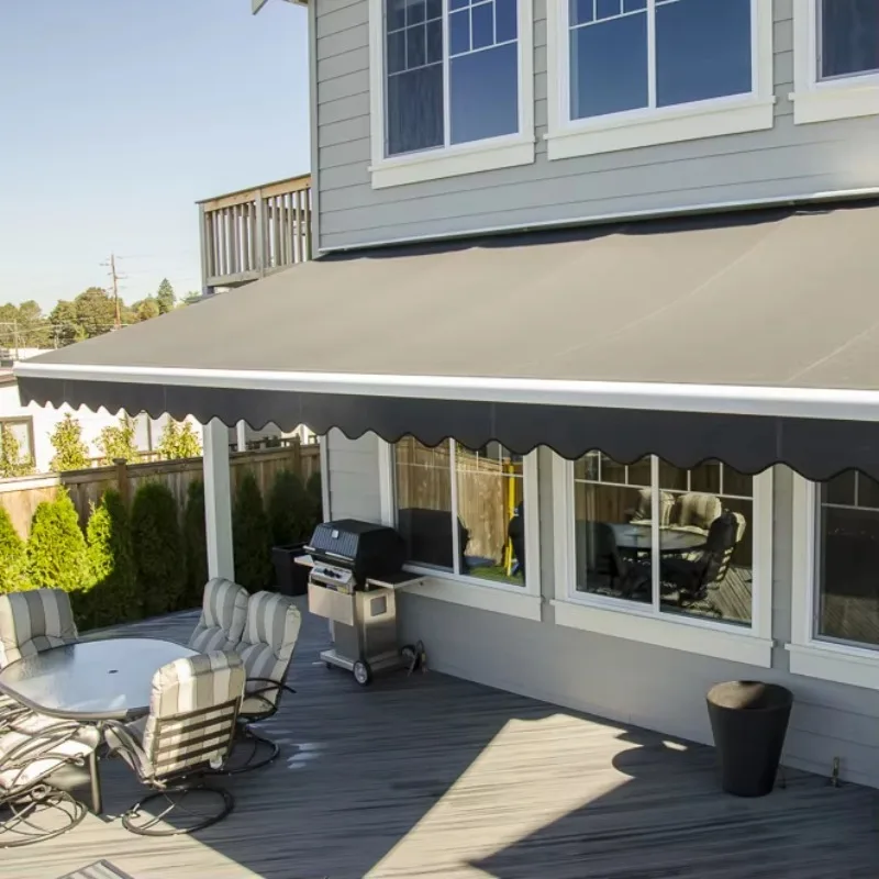 Custom-Size Motorized Retractable Outdoor Balcony Patio Garden Sunshade Awnings LED Lights Aluminum Frame Acrylic Sail