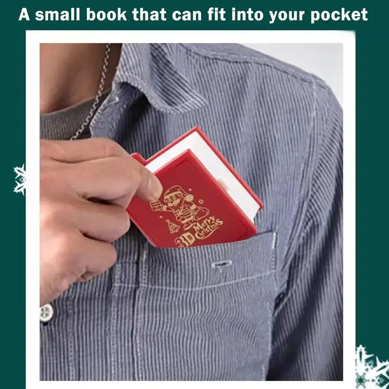 3D Book Keychain Folding Book Pop Up Toy For Christmas Backpack Charm Creative Christmas Tree Ornaments 3D Christmas Scene Books