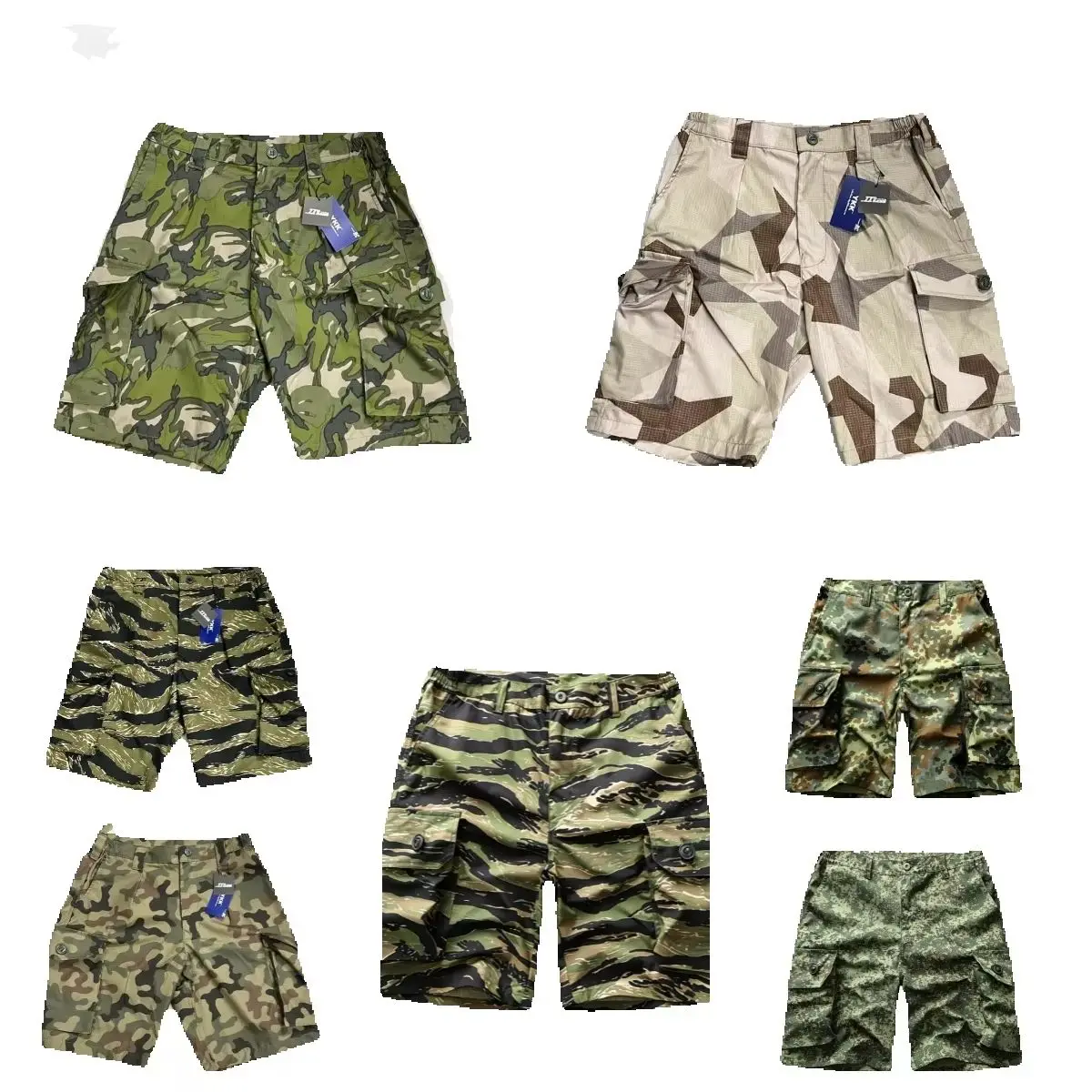 Jungle Tiger Spot Vietnam War Camo Polish Camo Outdoor Oversize Tactical Shorts CAG Classic Shorts
