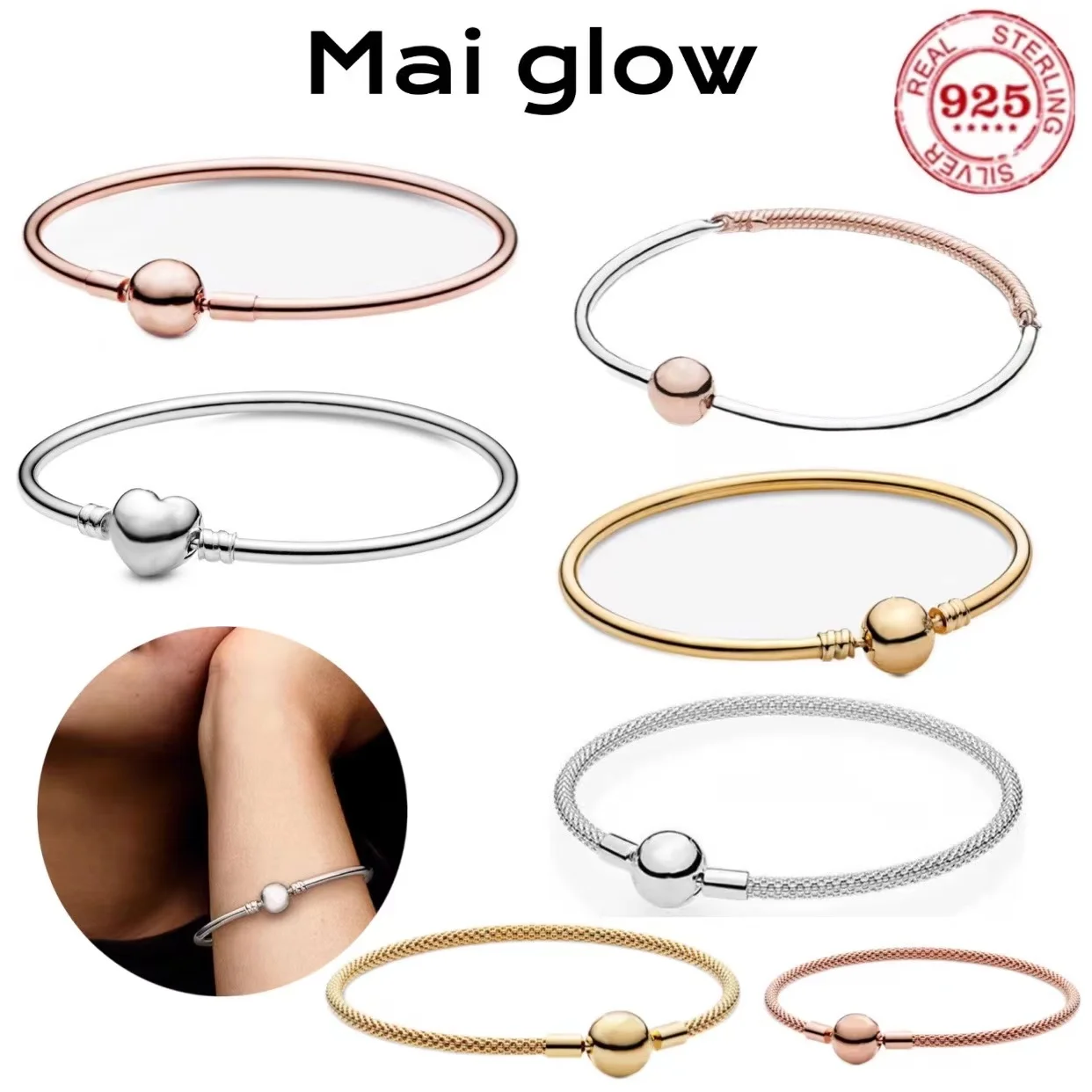 

ГОРЯЧИЙ браслет из стерлингового серебра 925%, модный креативный цветок, круглый браслет из змеиной кости любви для женщин, изысканный очаровательный ювелирный браслет, подарки