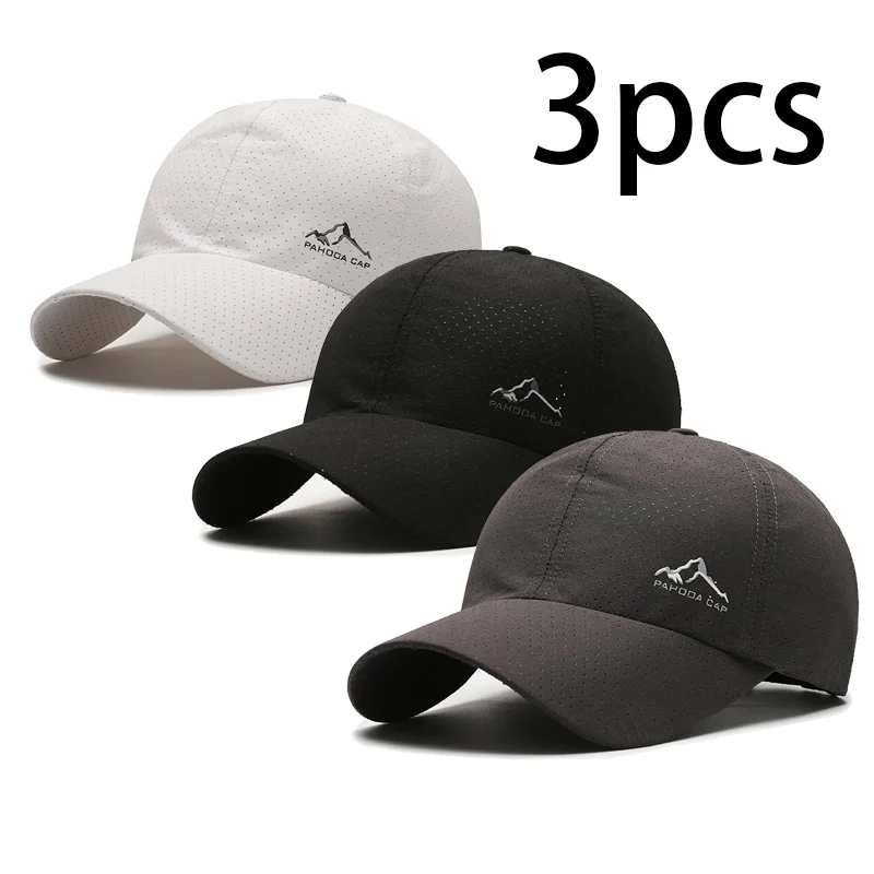 Paquete de 3 Gorras de Béisbol Transpirables de Secado Rápido para Parejas, Gorras de Malla Ligeras para Correr y Actividades al Aire Libre