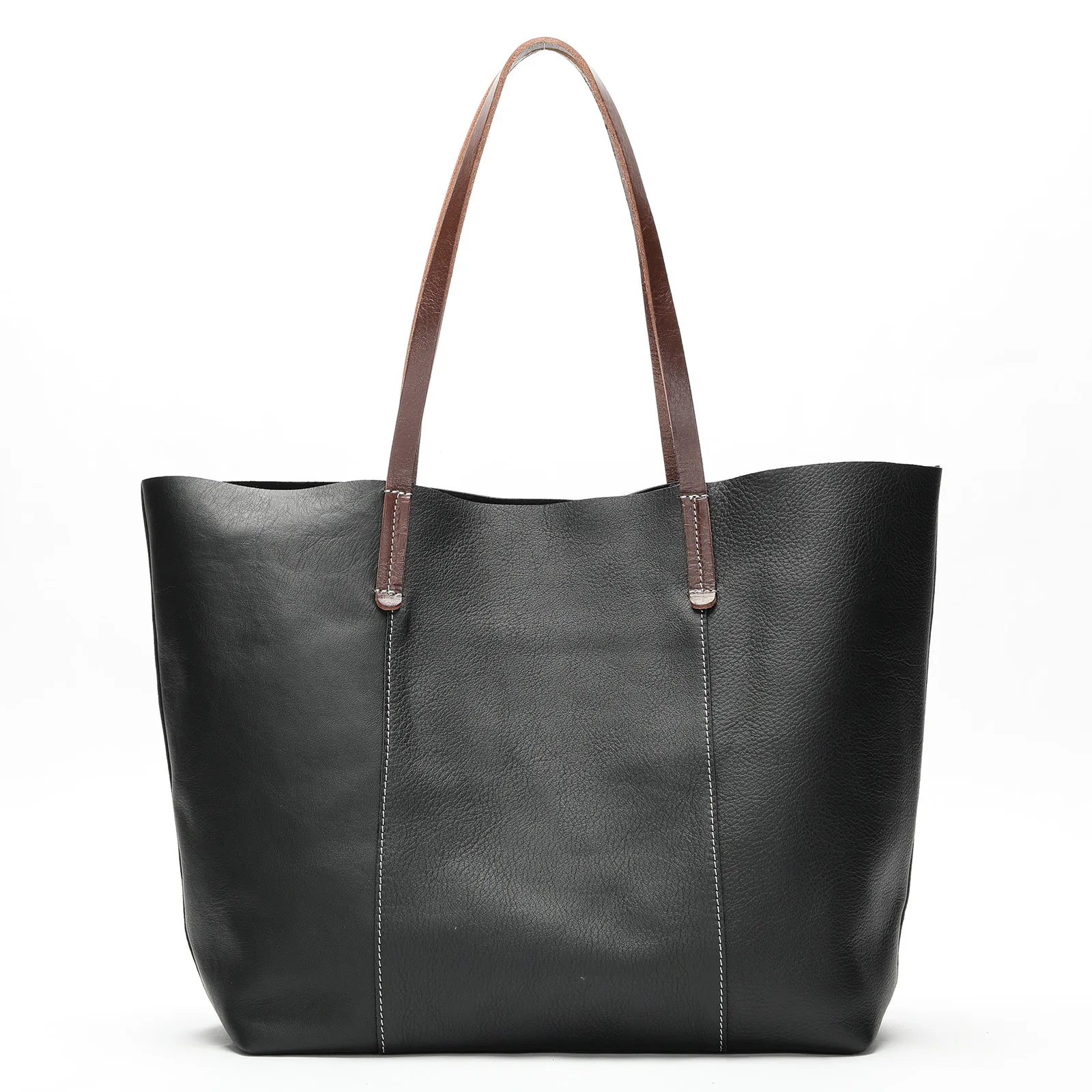 

Роскошная женская сумка-тоут из натуральной кожи, большая вместительная женская сумка, простая деловая женская рабочая сумка, сумки на плечо из коровьей кожи