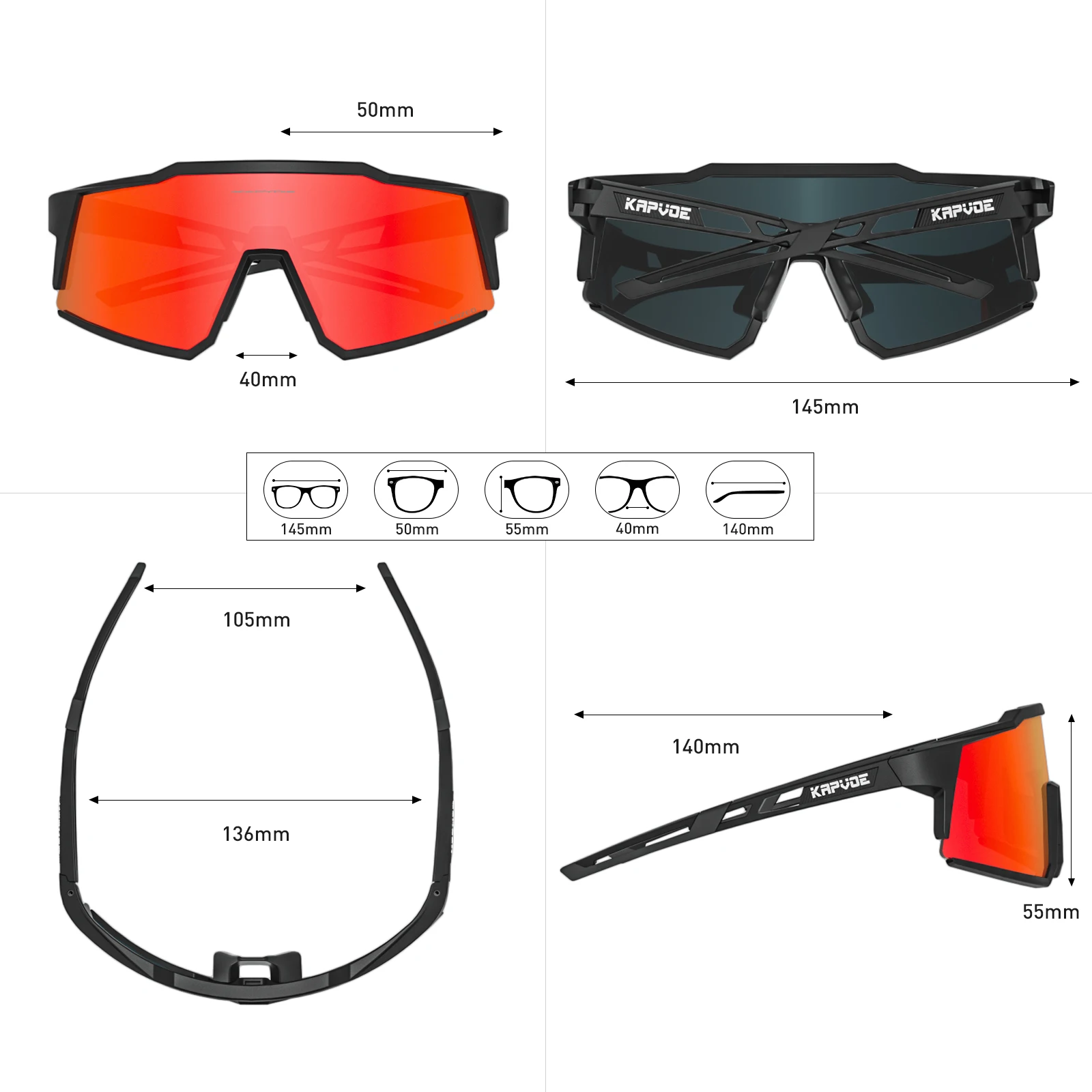 KAPVOE gafas de sol polarizadas para pescar, gafas de ciclismo para bicicleta MTB para hombre UV400, equipo de montaña y carretera, accesorios para deportes al aire libre