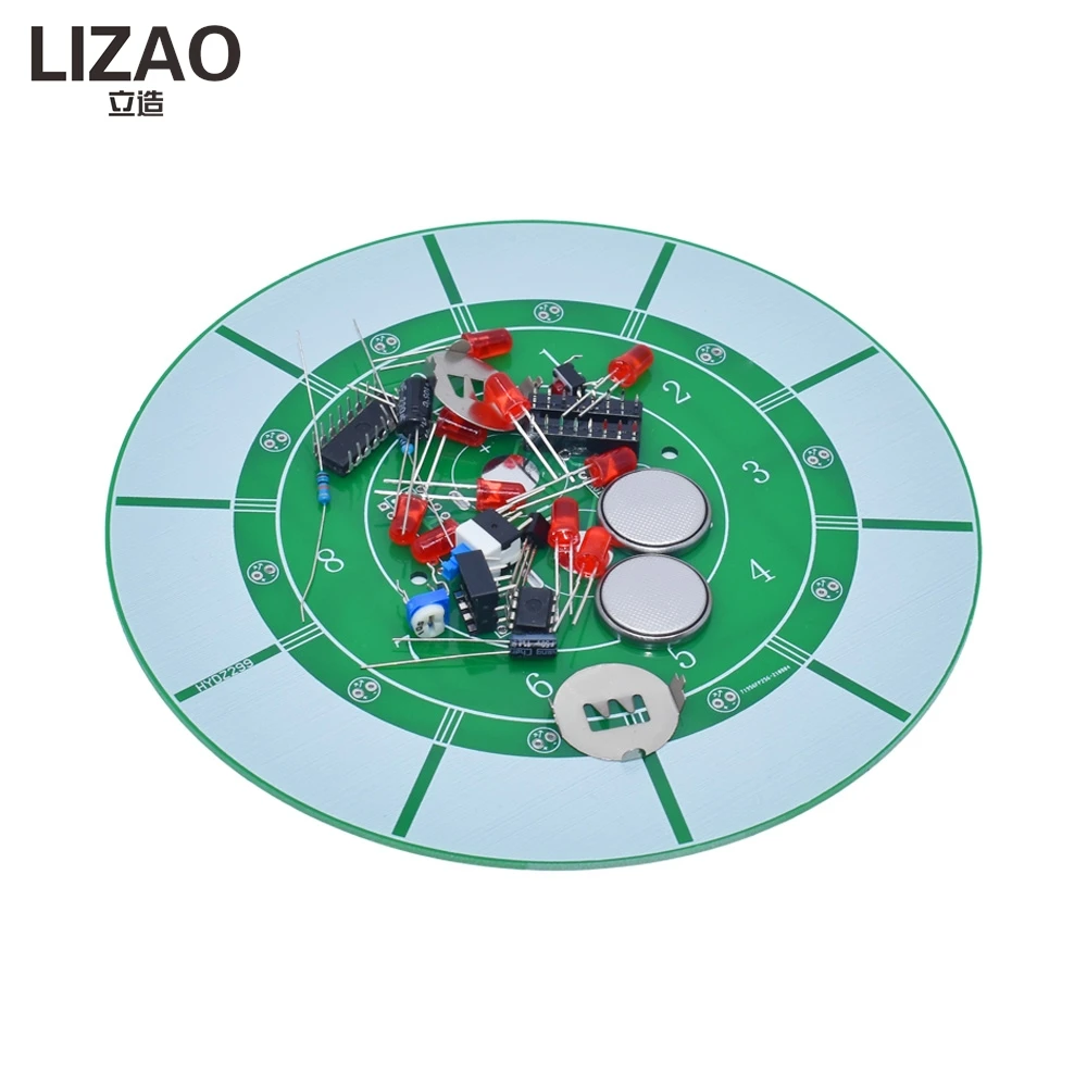 LIZAO LED Water Lamp Fortune Wheel Raffle Game Kit Electronic DIY Welding Learning Assemble Toy