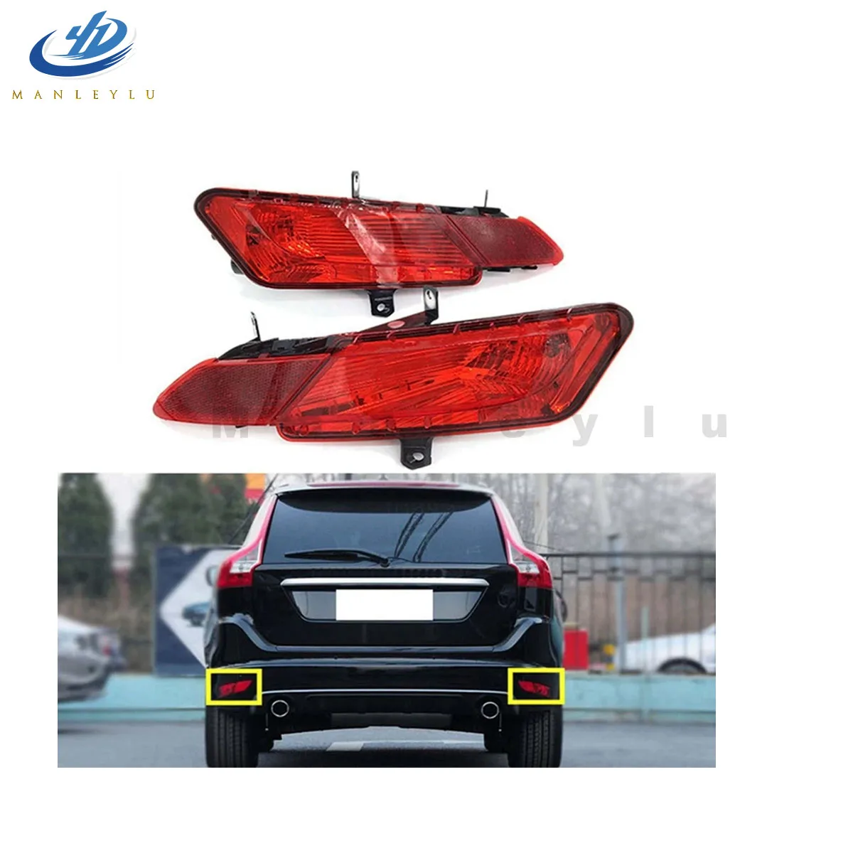 Rear Bumper Reflector FoR Light Brake Lamp Parking Warning Taillights For Volvo XC60 2014- 2017 OEM 31353286 31353285