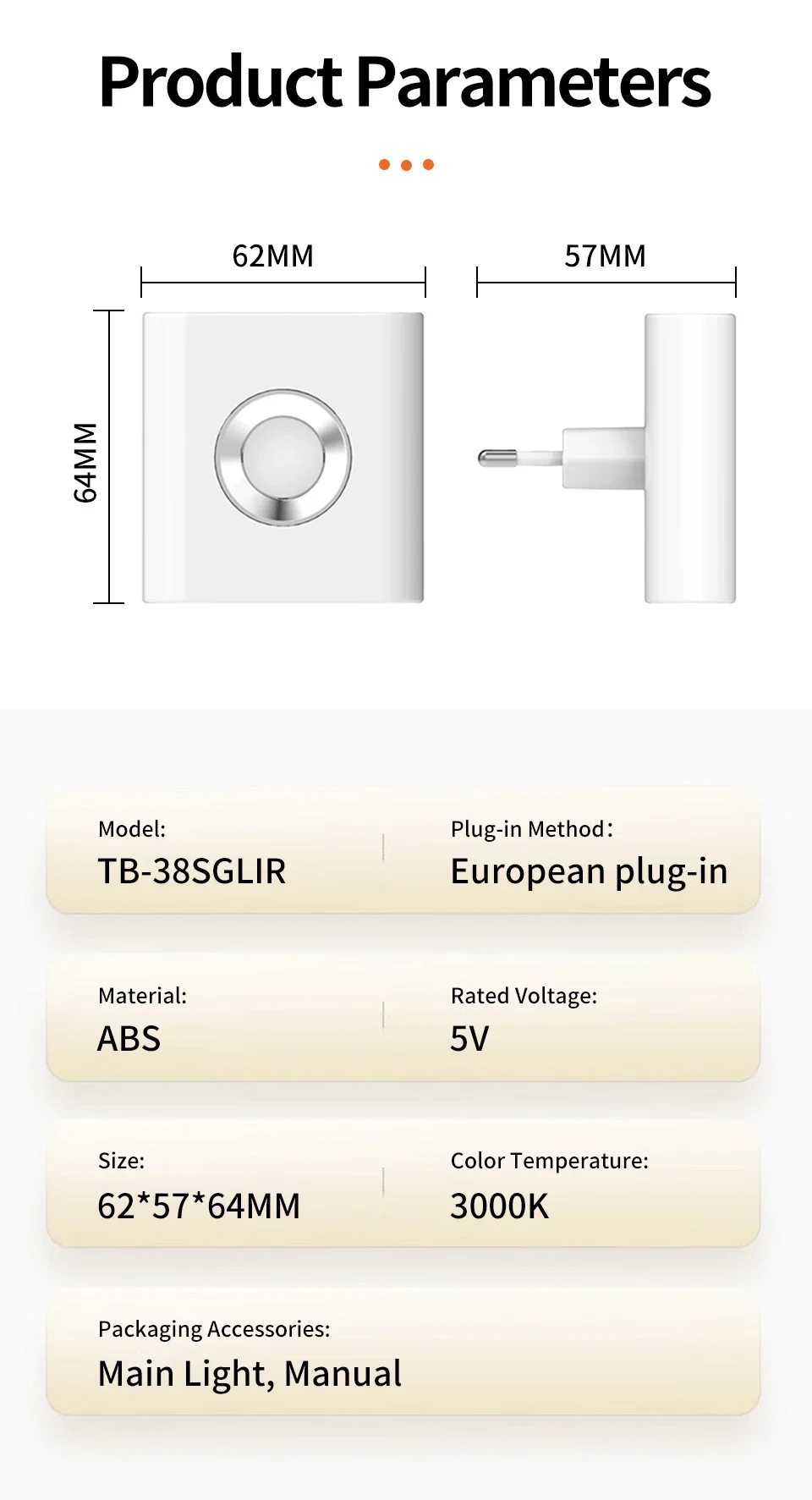 220V EU Plug Socket Night Light with PIR Motion Sensor Dual-head Lighting Warm Night Induction Lamp for Hallway Stairs Bedroom