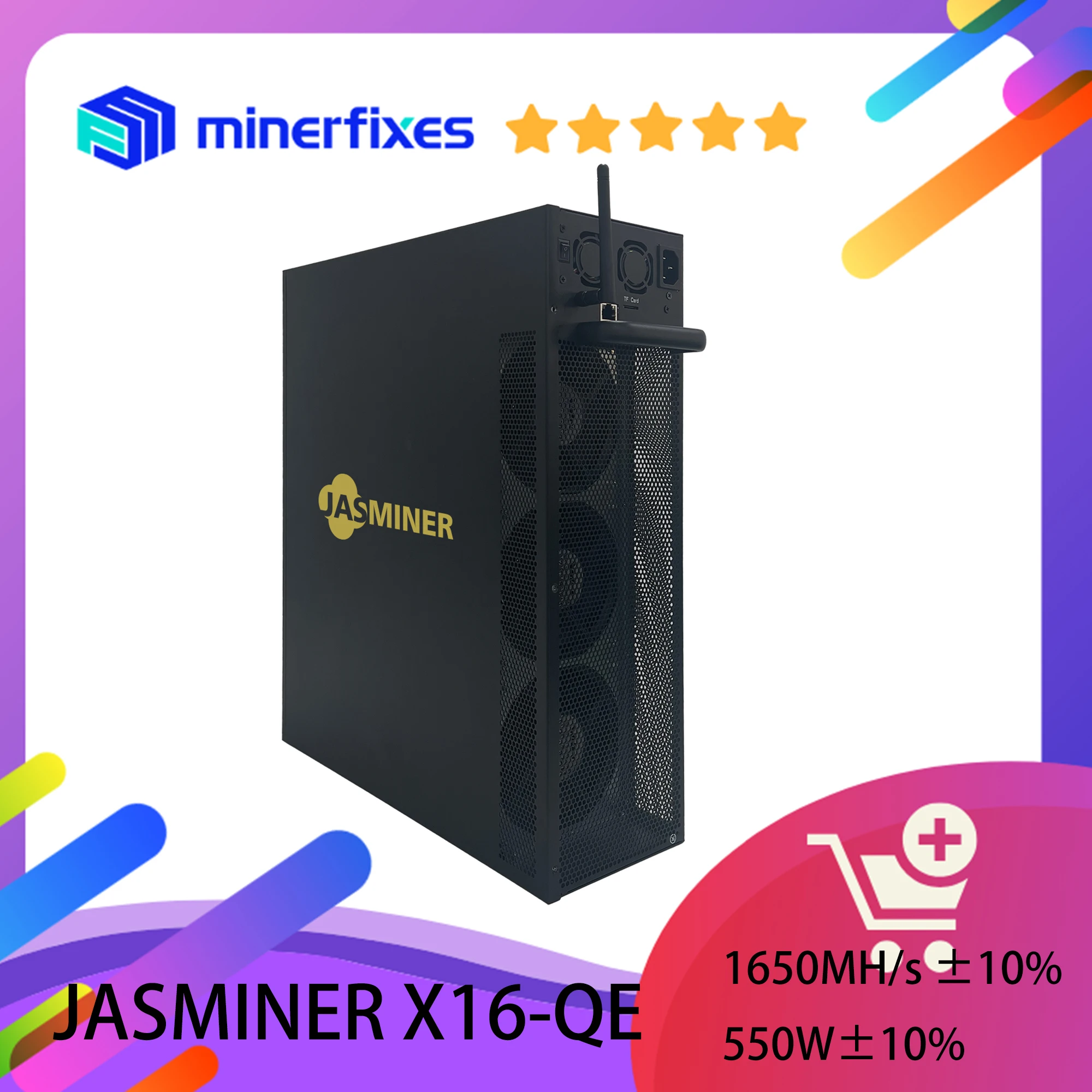 Brand New JASMINER X16QE 1650M 550W 6G memory wifi 3U jasminer X16Q quiet etc zil miner Wi-Fi 1950MHS 620W jasminer x16 q