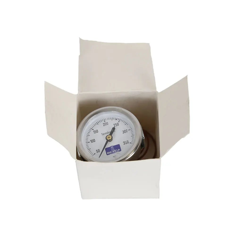 Thermometer with 1 Meter Sensor for Dryer Packaging 122-176.7 Fahrenheit 50-350 Degrees Celsius Round Capillary Glass