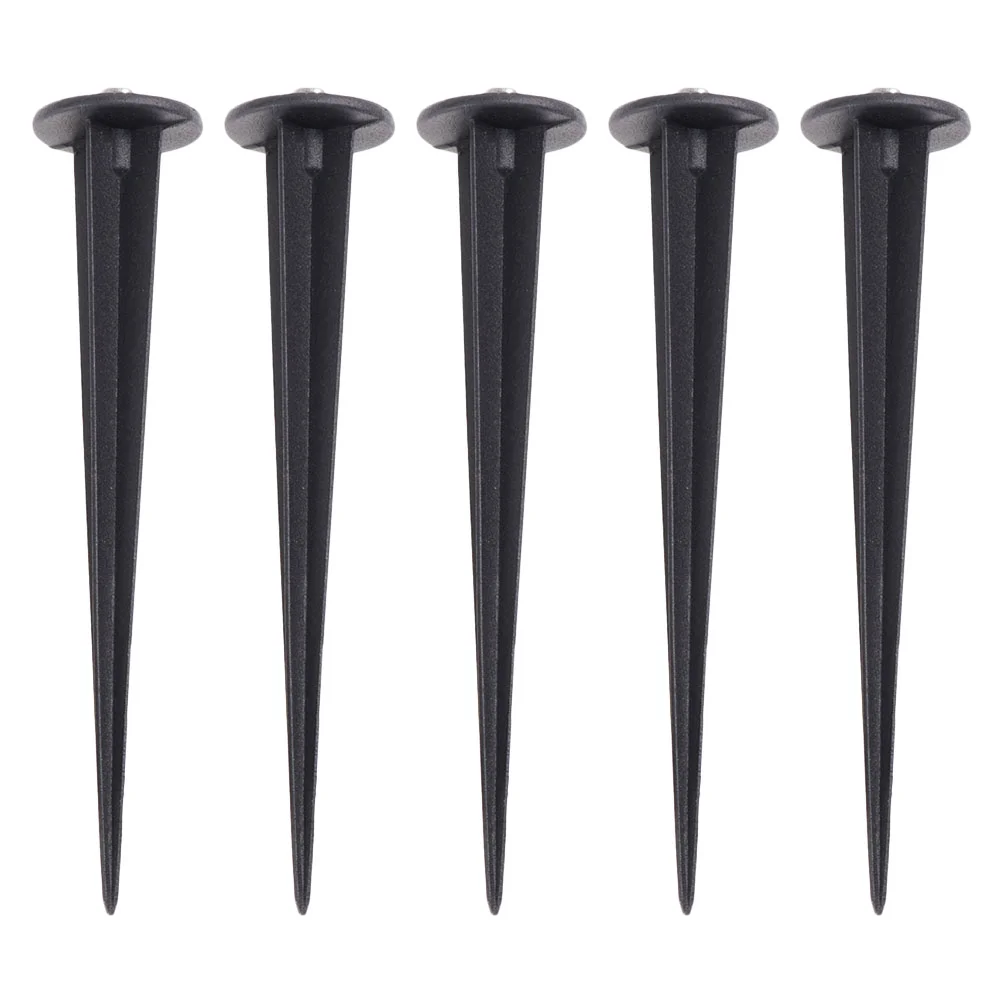 

5 Pcs Outdoor Light Lights for House Lawn Lamp Socket Ground Spikes Party Landscape Replacement Stakes Garden Aluminum Black