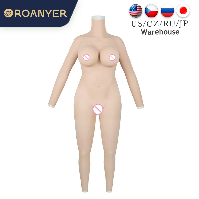 Roanyer Silicone G Cup Whole Bodysuit Crossdresser Costumes Drag Queen Transgender Man’s Chest Artificial Tits Fake Boobs Body