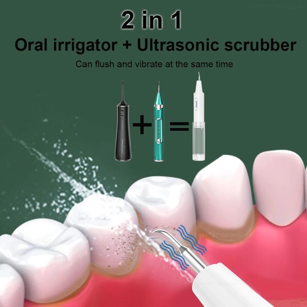 Dental Oral Irrigator Water Flosser for Teeth Ultrasonic Dental Tartar Eliminator Calculus Remover Ultrasound Tartar Cleaner