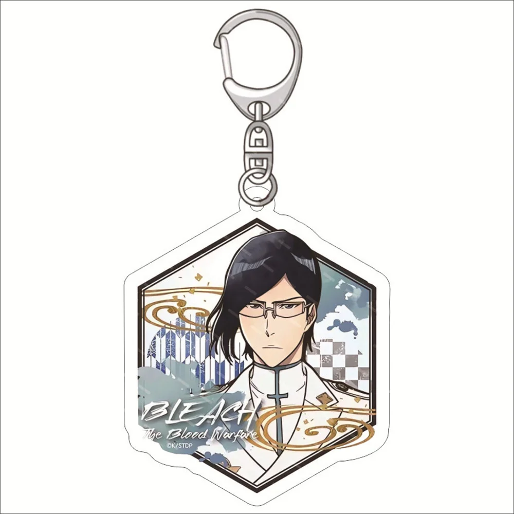 Popular Anime BLEACH The Blood Warfare Acrylic Keychain Kurosaki Ichigo Kuchiki Byakuya Aizen Sousuke Pendant Keyring Series