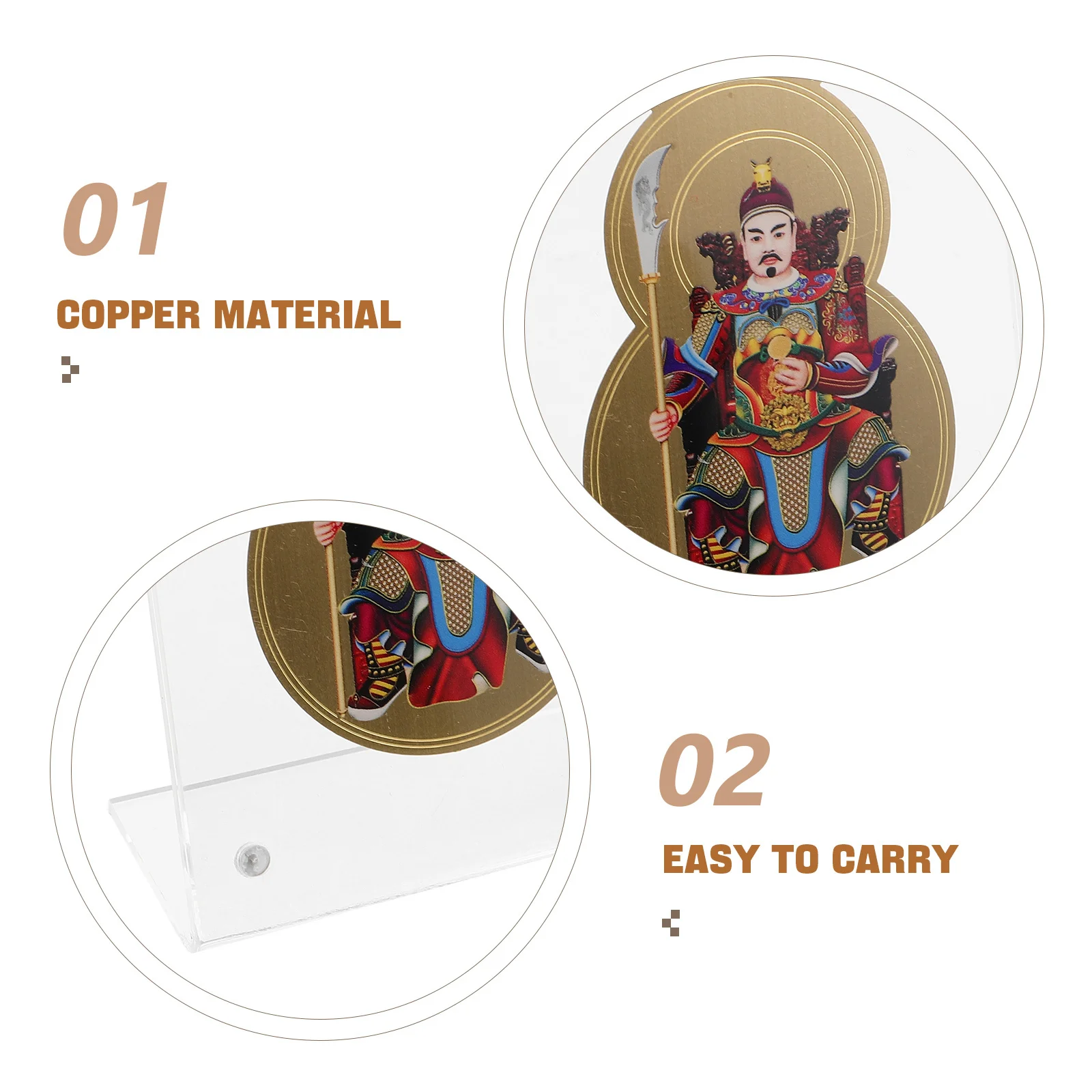 Traditional Taisui Amulet Card Copper Crafted Wu Lou Design 2026 Chinese New Year Blessing Pendant for Protection Travel