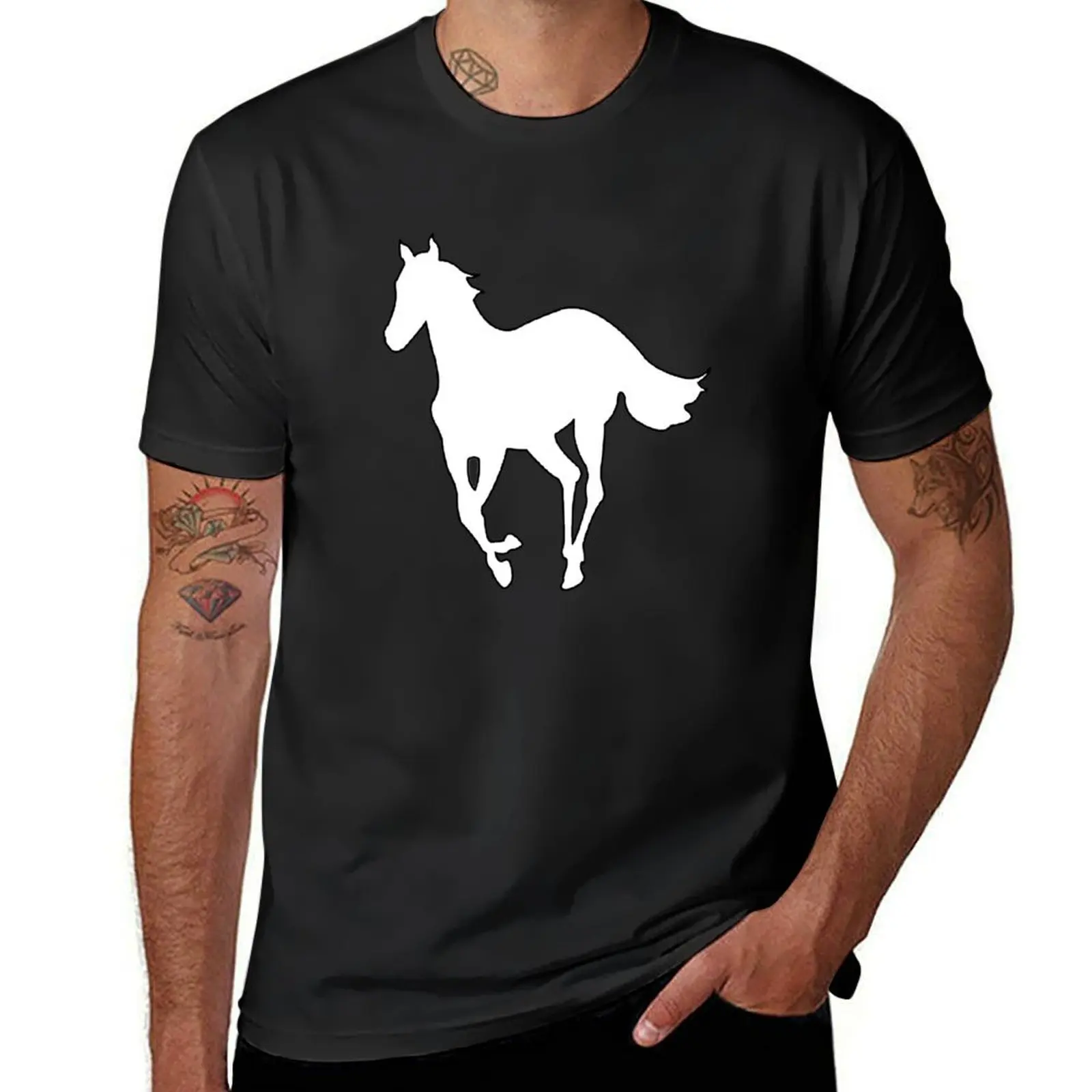 

Ohms White Pony Around The Fur Diamond Eyes Adrenaline T-Shirt customs funnys Men's cotton t-shirt