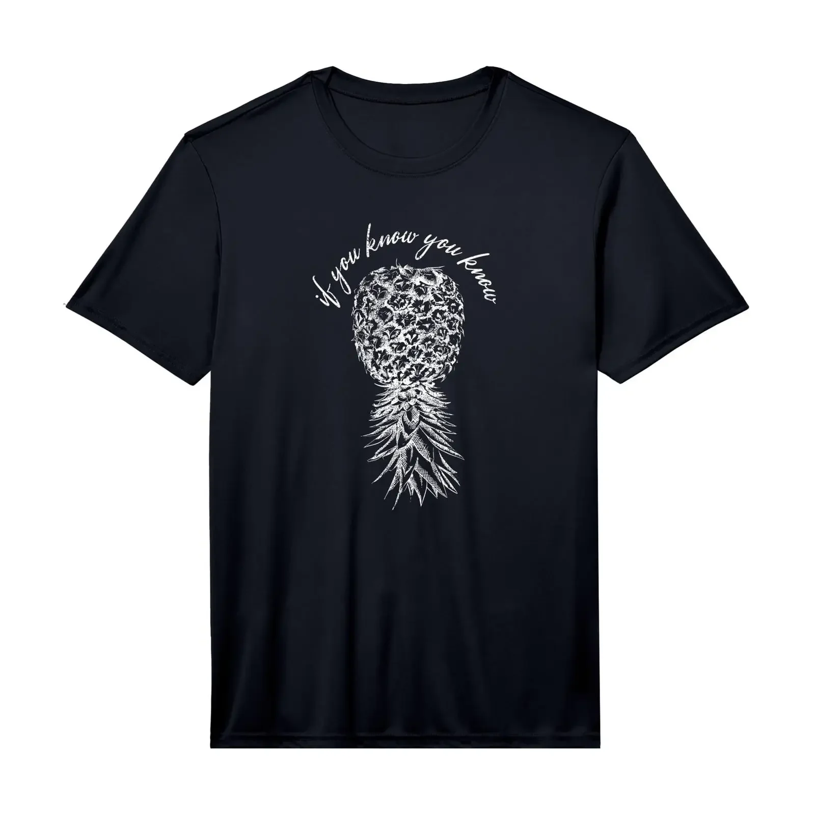 Mens Vintage Upside Down Pineapple Subtle Swinger Performance T Shirt vintage Washed Top For Everyday Wear Unisex Breathable