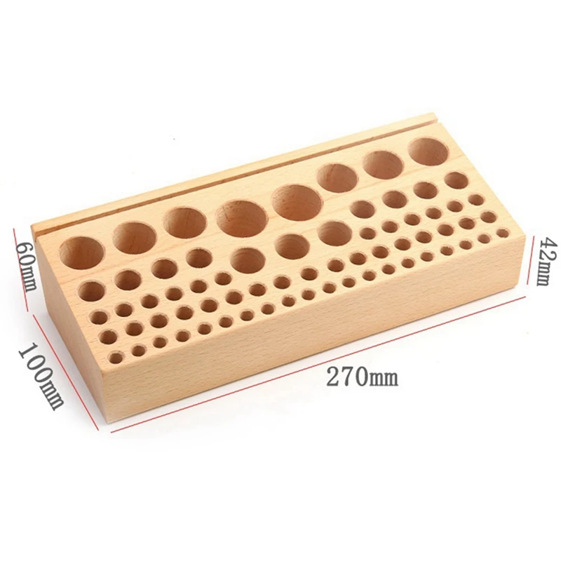 Tool Rack 68 Hole Manual DIY Beech Wood Tool Table Storage Rack Printing Tool Rack Storage Tool Box Easy Install Easy To Use