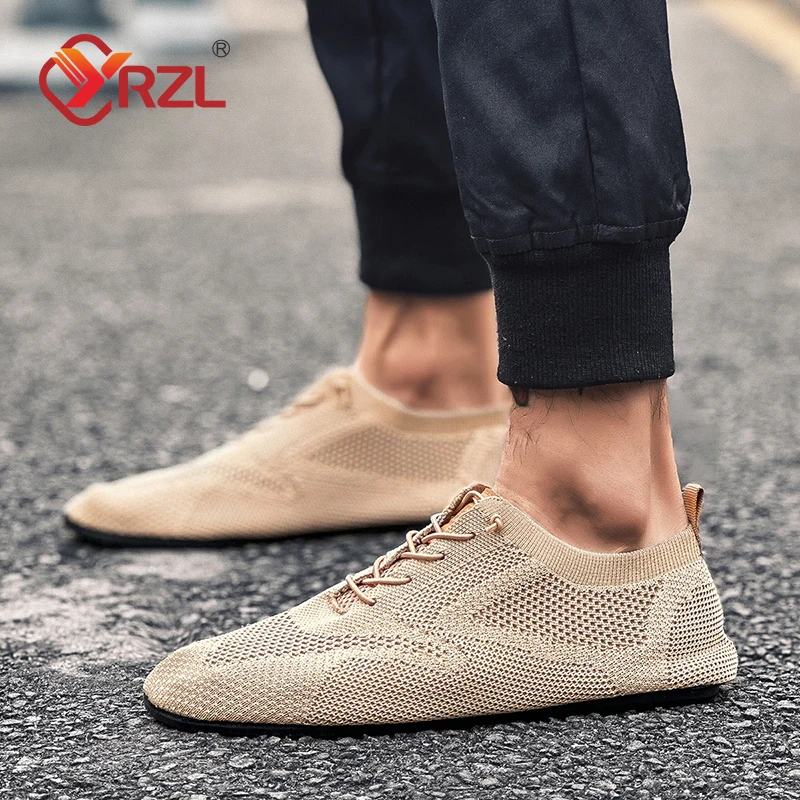 YRZL-mocasines de suela fina para hombre, zapatos planos para caminar, transpirables, antideslizantes, informales, de verano