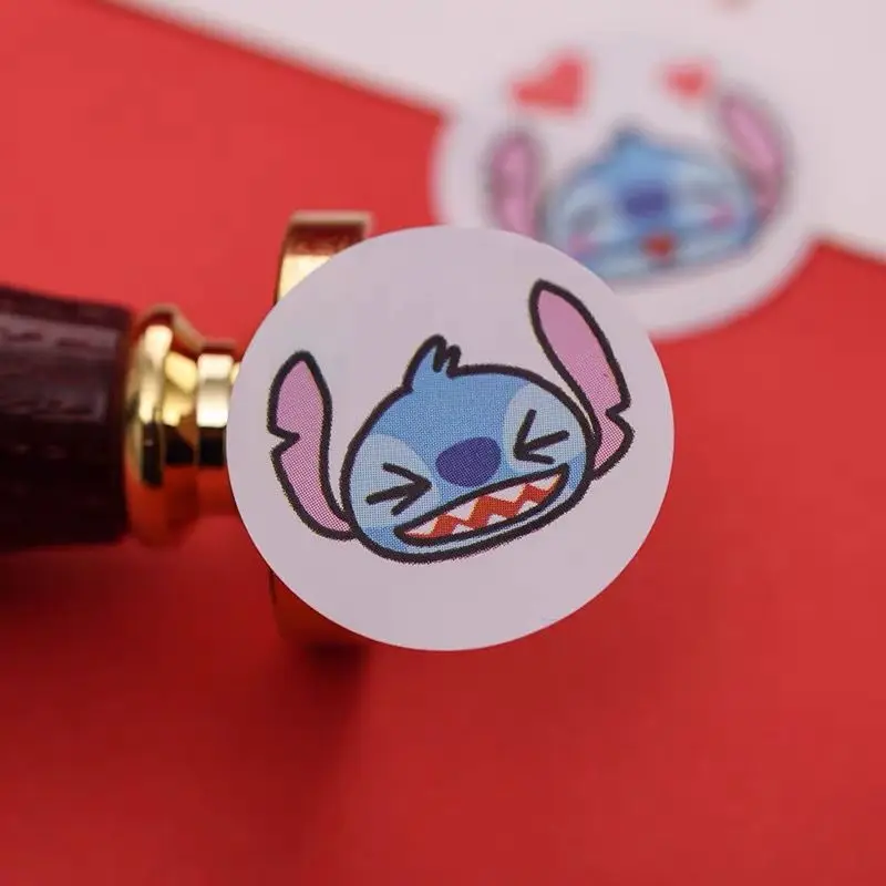 Disney Stitch animacja peryferyjne kreskówki urocza kreatywna okrągła rolka naklejki dekoracja księgi naklejki motywacyjne dla dzieci